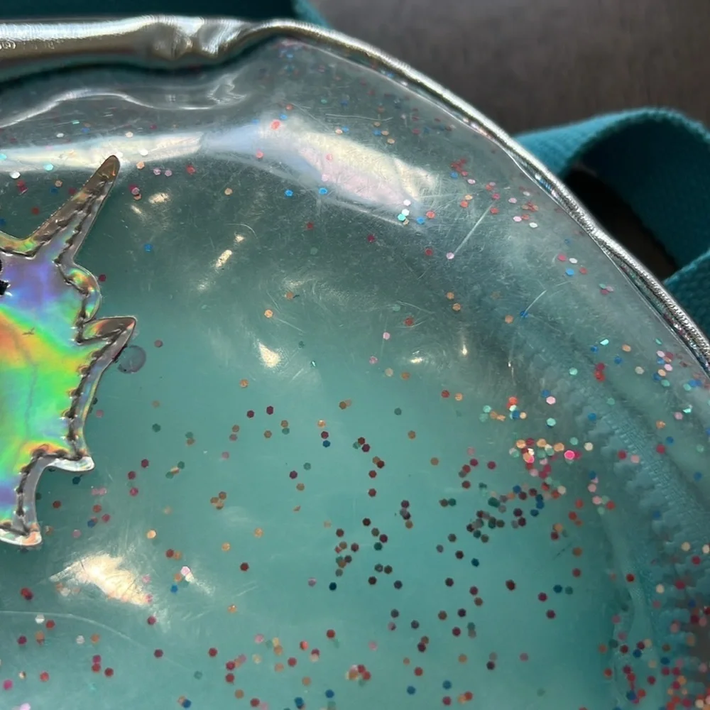 Iridescent like unicorn glitter confetti mini backpack